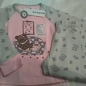 Baby Girl Sweet Teddybear Pajama Set